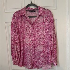 Pink Snake Print Blouse
